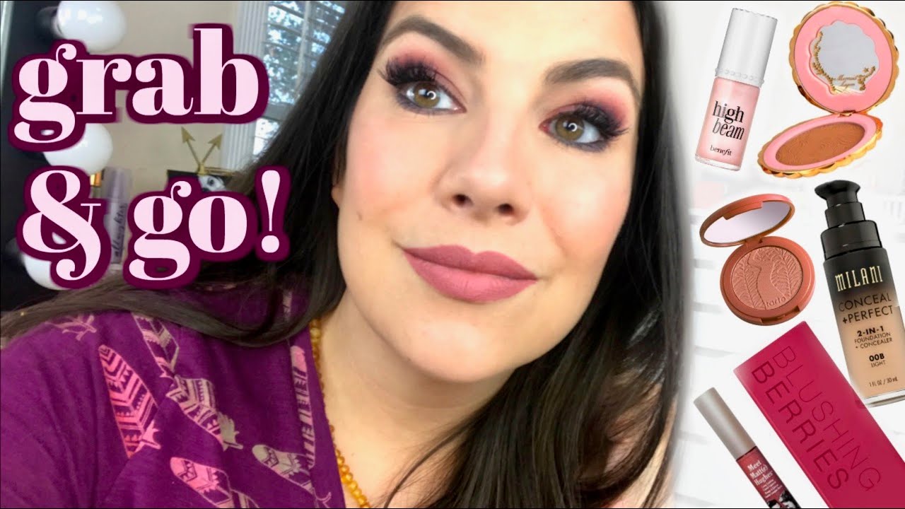 GRAB & GO MAKEUP... Using Whatever I Grab (no peeking!)