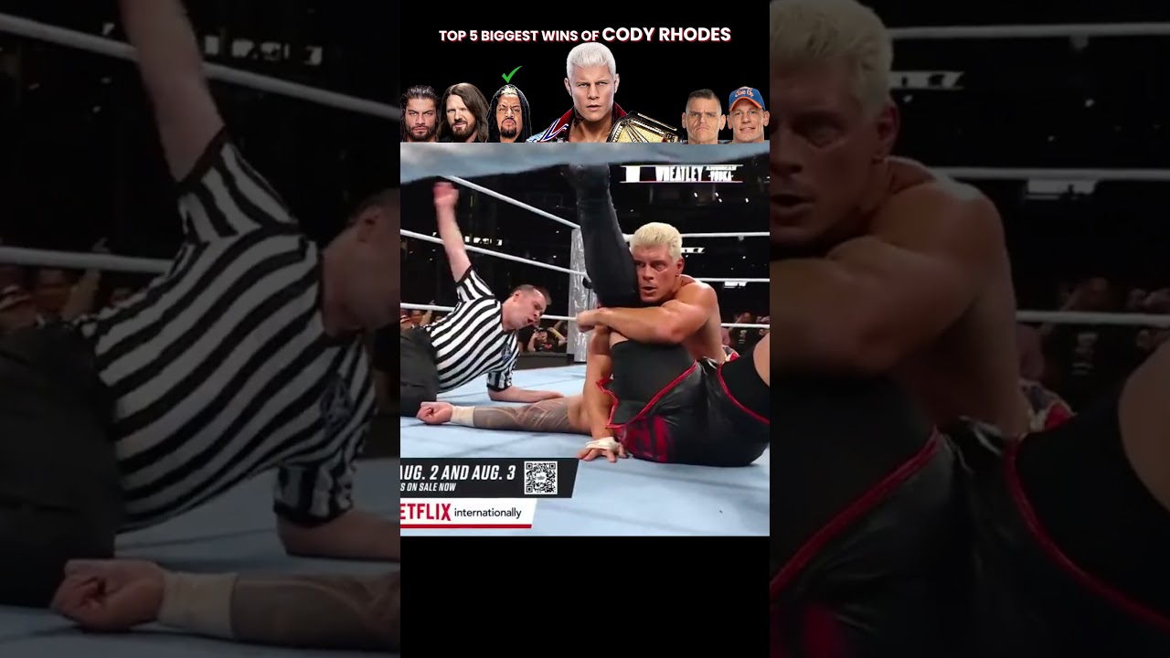 Top 5 Biggest Win of Cody Rhodes #wwe #wwewrestler #codyrhodes