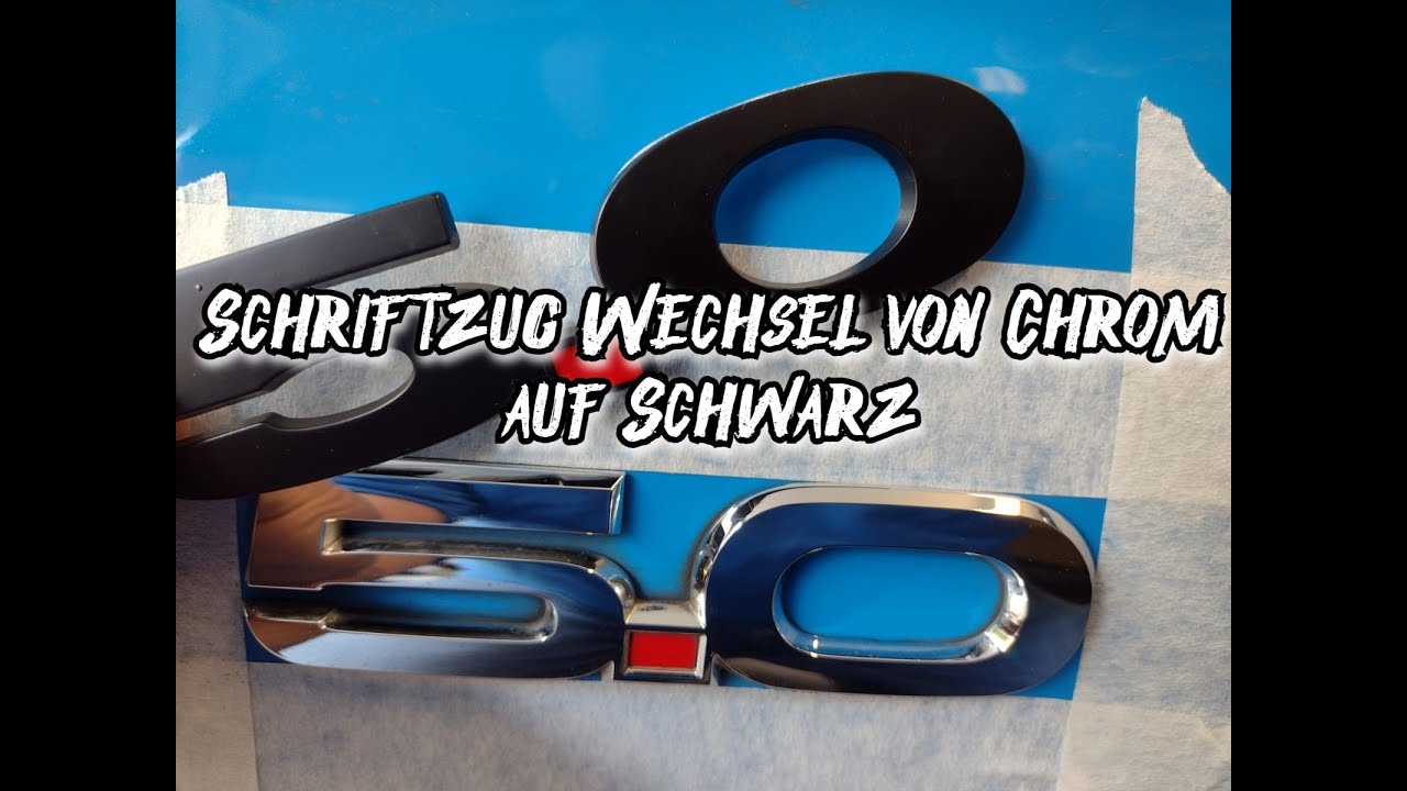Schriftzug Wechsel von Chrom auf Schwarz 2017-er Ford Mustang 