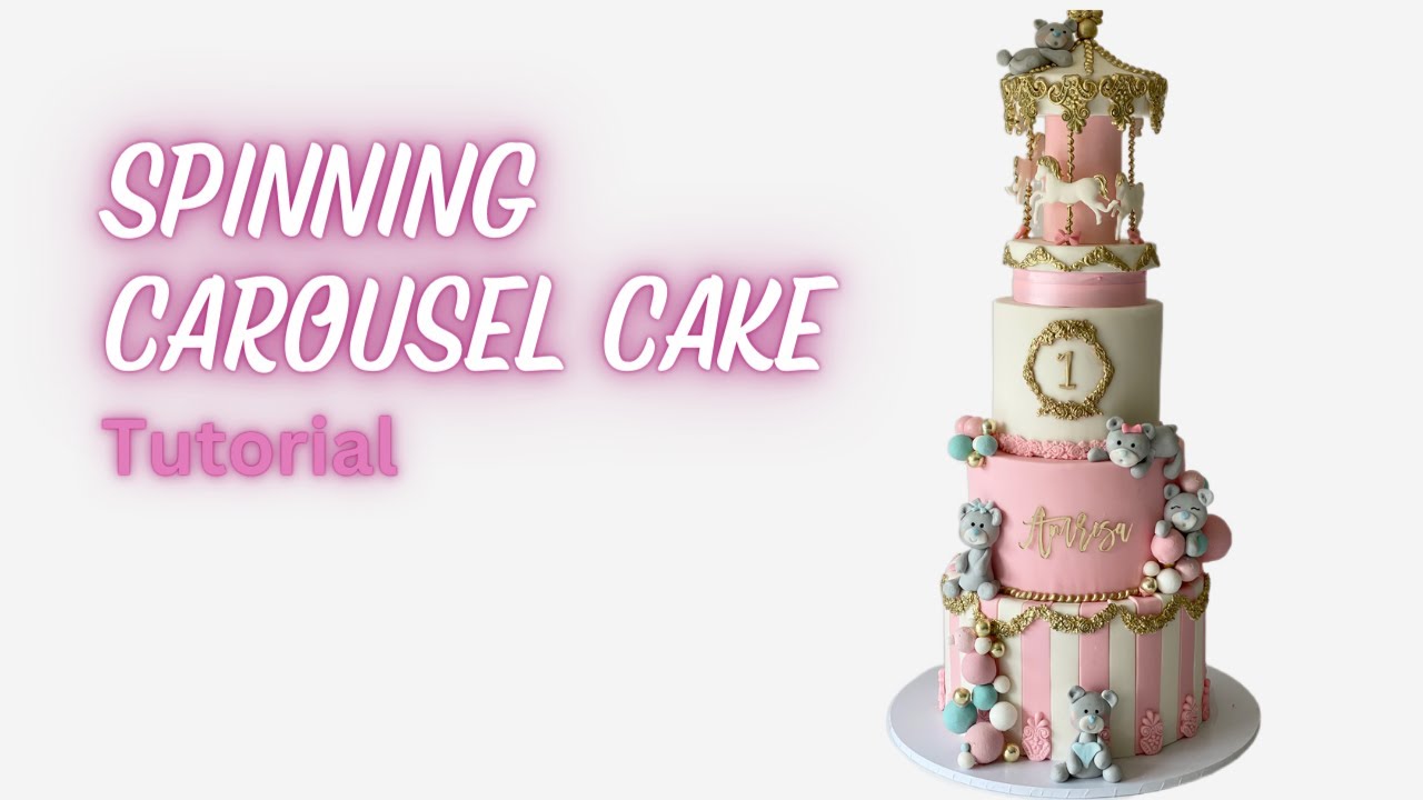 How to make a Spinning rotating Carousel Cake Topper tutorial