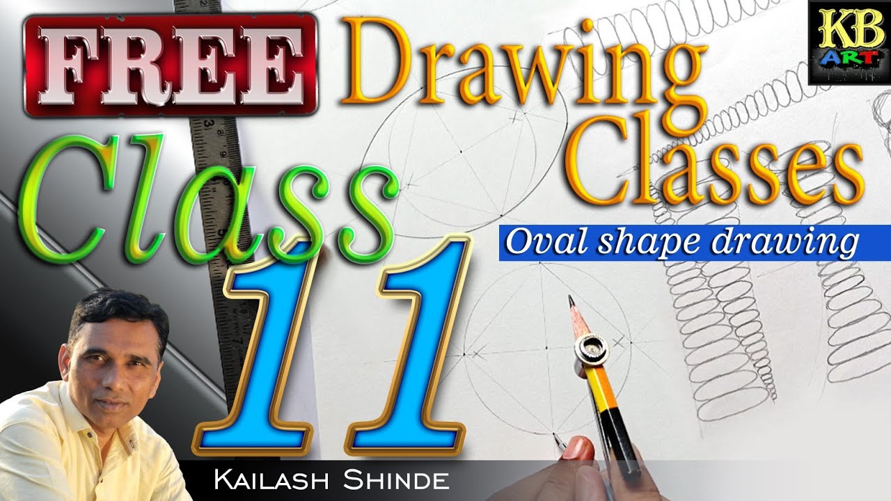 Free drawing classes ll class-11-Painting classes #kbart #Oval shape drawing 
