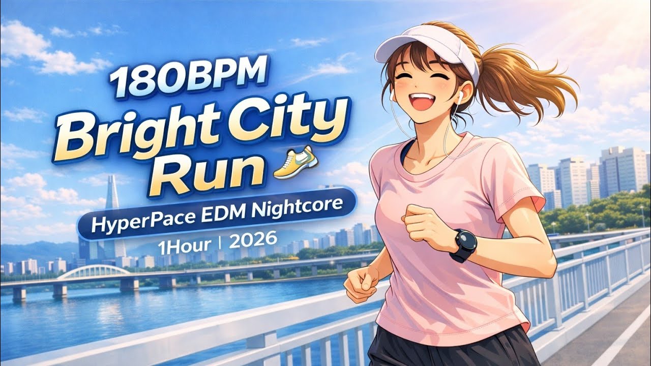 🌞 180BPM Bright City Run | HyperPace EDM Nightcore | 1 Hour | 2026