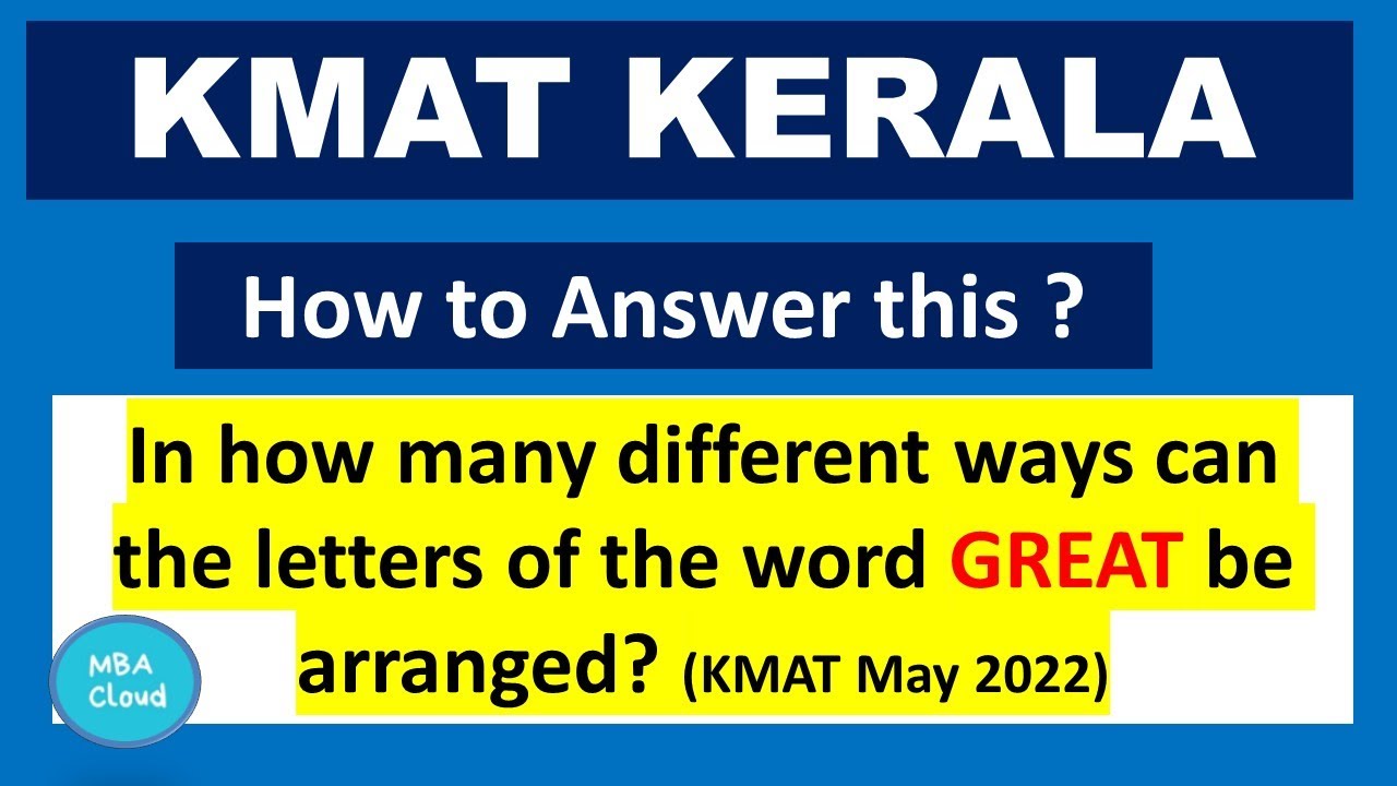 KMAT Preparatory Sessions| Arrangement|MBACloud