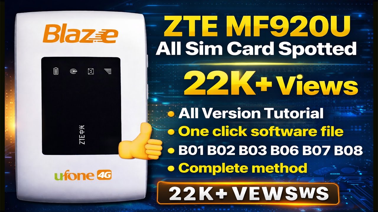 How To ZTE MF920U All Sim Card Unlock Ufone blaze device unlock kese krein full video no sound