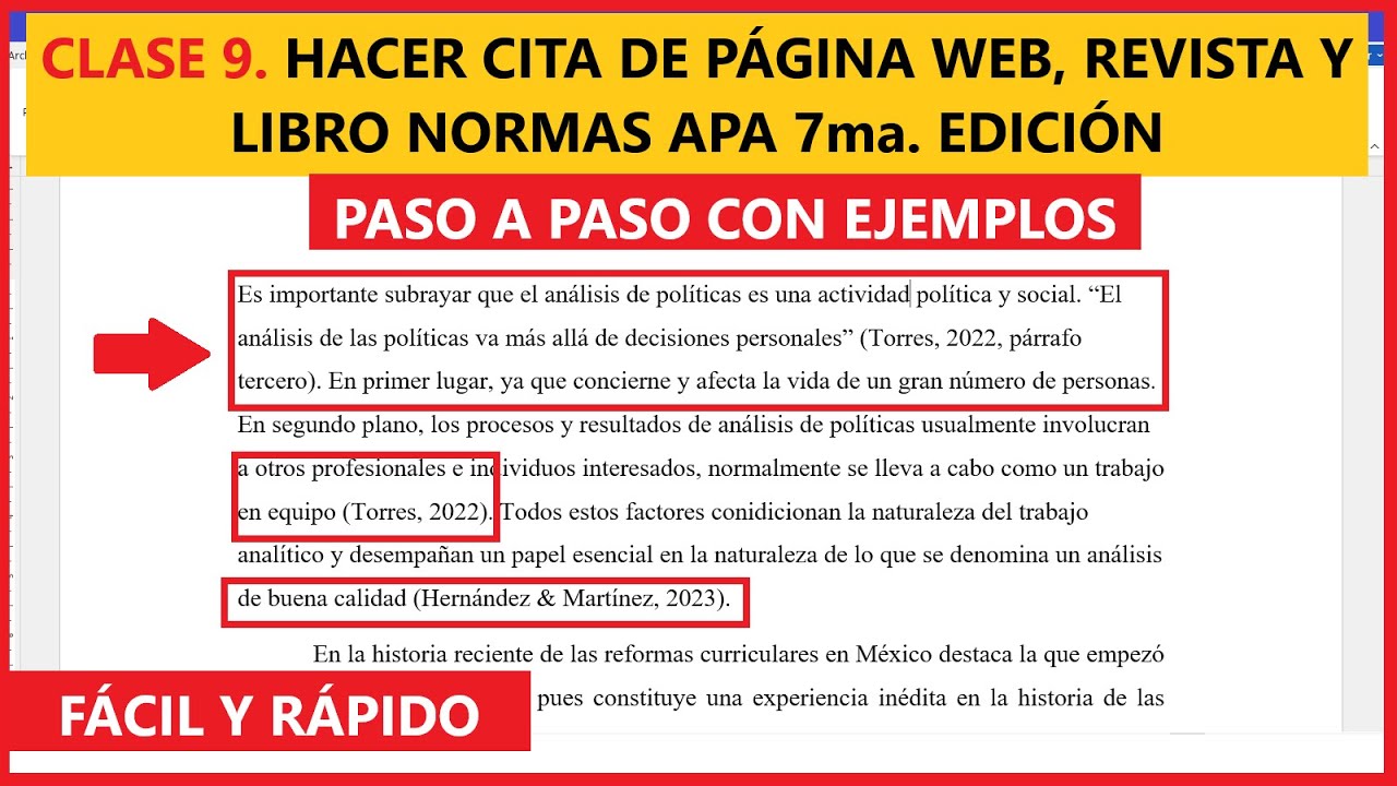 CLASE 9. EJEMPLO de Cómo HACER una CITA de PÁGINA WEB, REVISTA Y LIBRO | NORMAS APA 7ma. EDICIÓN