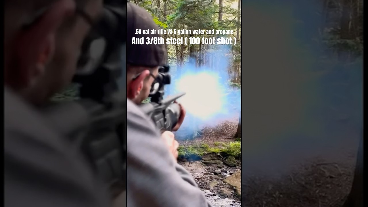 Hatsan piledriver .50 cal air rifle Vs 5 gallon jug and propane 3/8th steel target