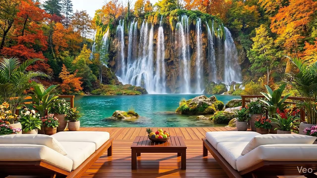 Relaxing Piano with Waterfall & Bird Singing for Stress Relief | 3 Hours Beautiful Nature Music