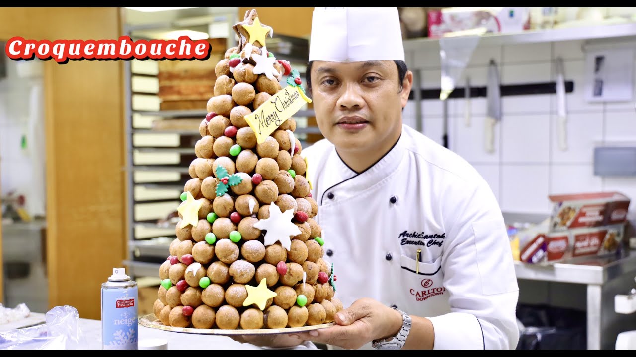 How to make Croquembouche / Christmas Croquembouche / How to make Profitoroles