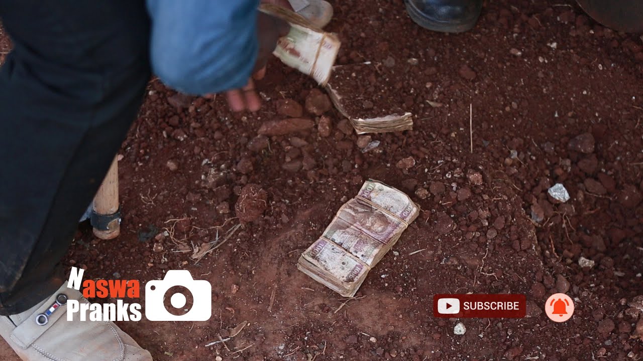 Digging out money.