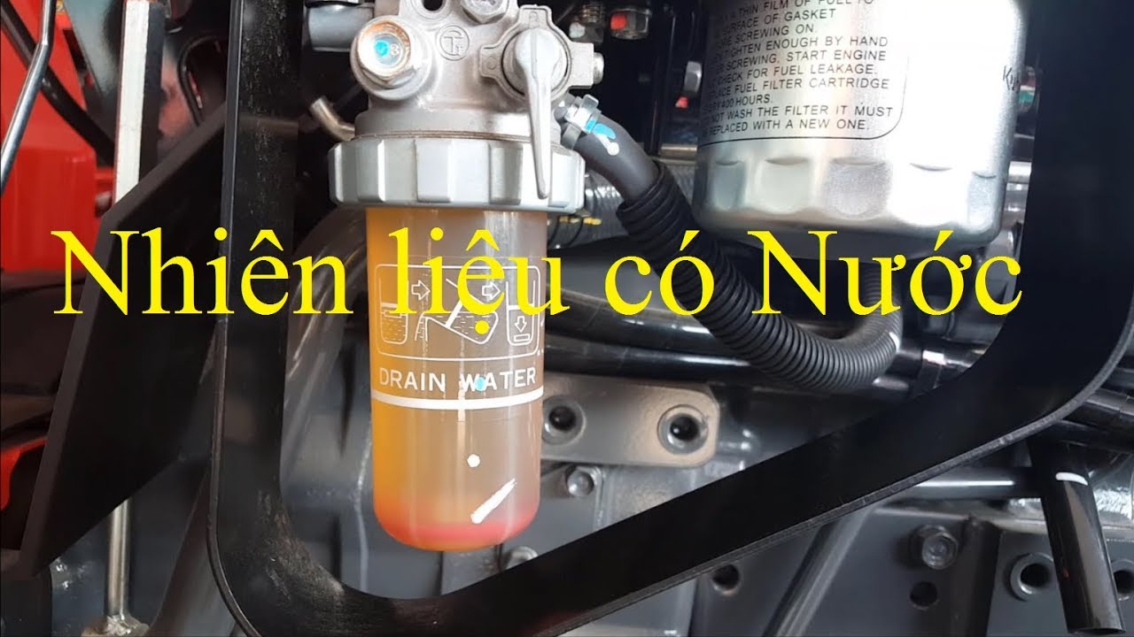 38 - Máy cày| Cảnh báo nước trong nhiên liệu và xả khí khi khởi động máy Kubota