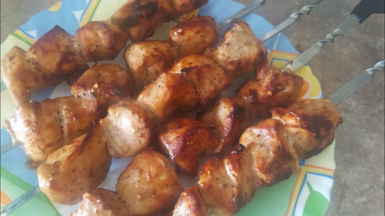 Шашлык из куриной грудки в электрошашлычнице