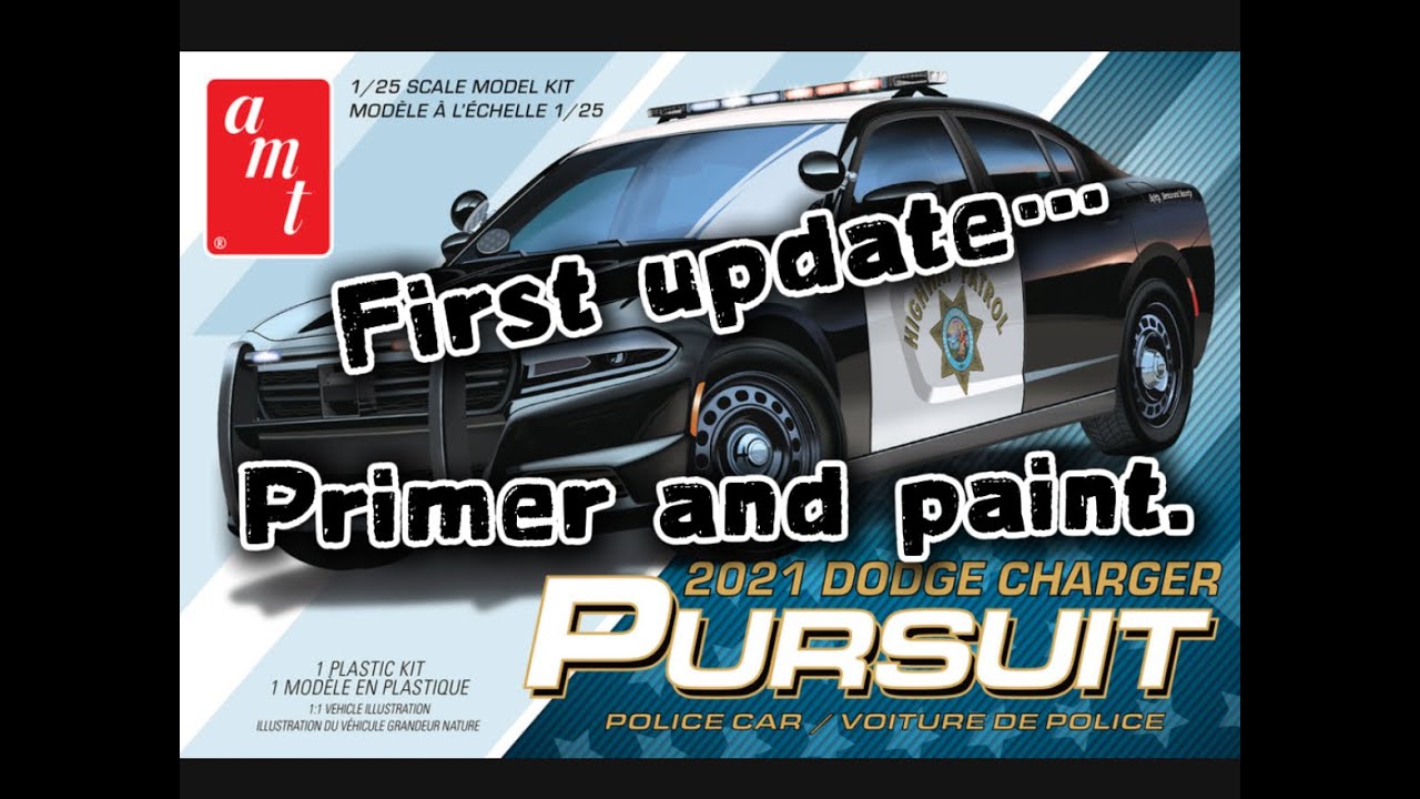 AMT 2021 Dodge Charger Police Pursuit Car: первое обновление. Грунтовка, покраска и лак.