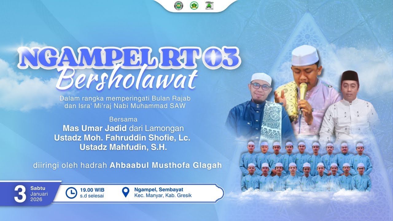 🔴 LIVE NGAMPEL RT 3 BERSHOLAWAT memperingati Bulan Rajab Isra' Mi'raj — Ahbaabul Musthofa Glagah 