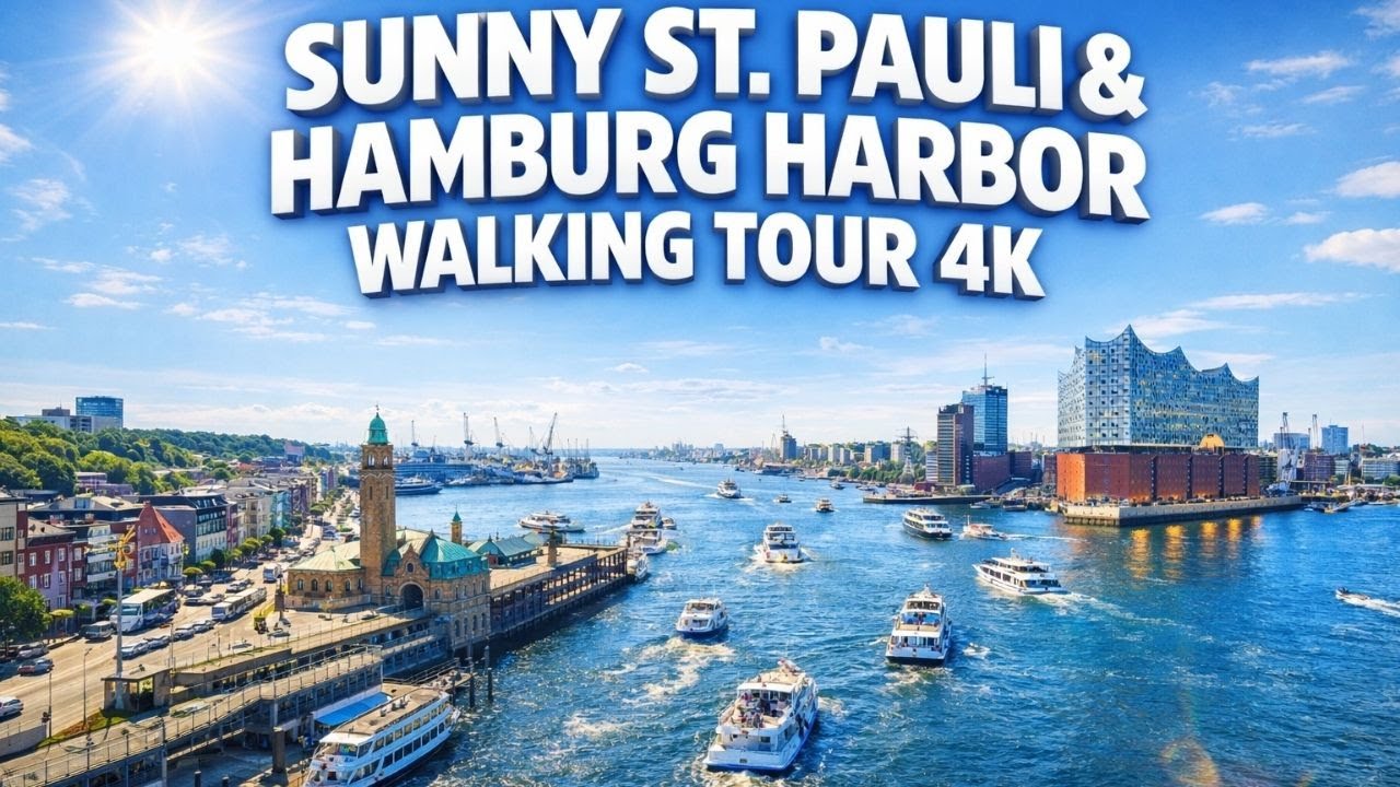 Sunny St. Pauli & Hamburg Harbor Walking Tour 2025 🌞 | Quick 4K City & Waterfront Stroll ✅