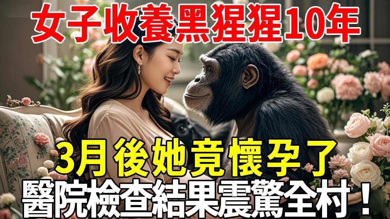 女子收養黑猩猩10年，3月後她竟懷孕了，醫院檢查結果震驚全村！#蝴蝶飛飛 #民間故事 #奇聞趣事 #古代小說#懸疑#老年情感