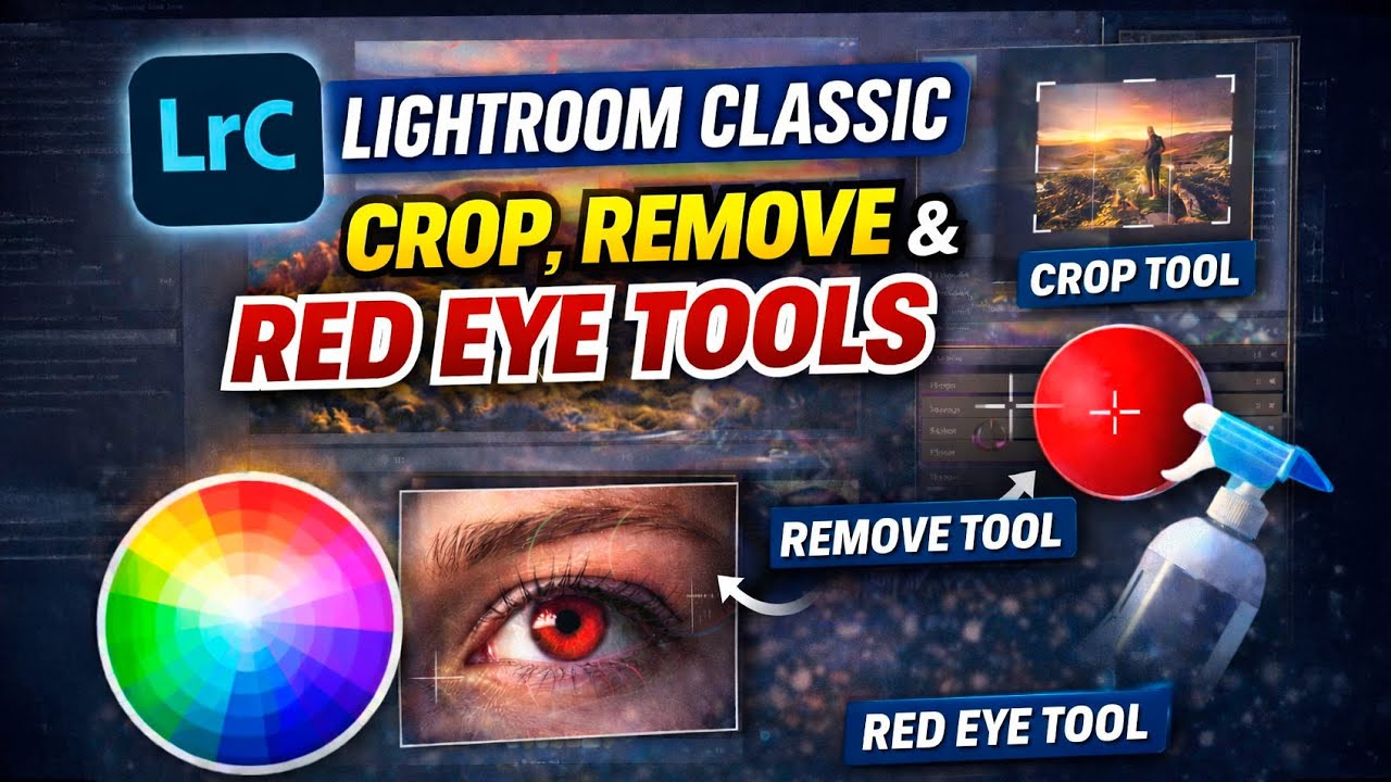 Lightroom Crop, Remove, and Red Eye Tools-Lightroom to Photoshop   4K