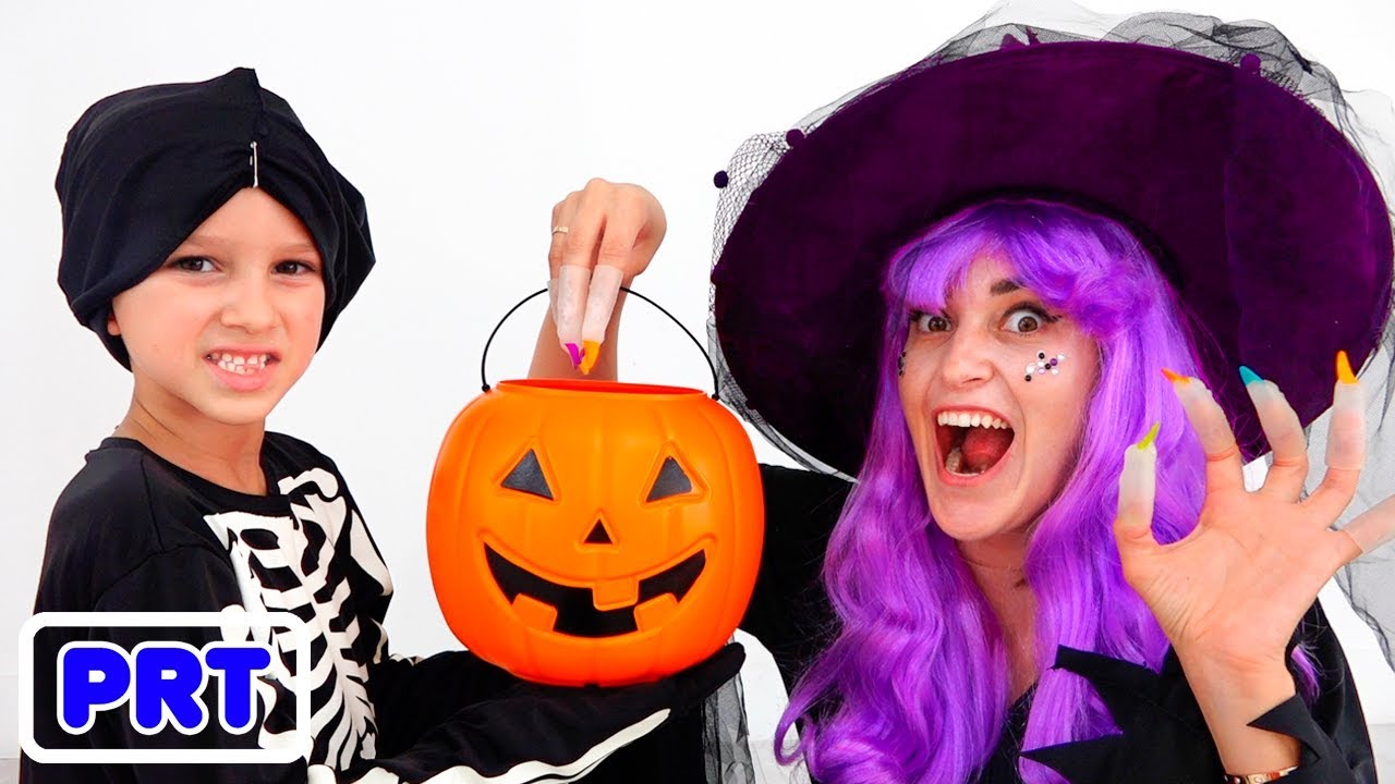 Vlad e Nikita jogam Halloween Travessuras ou gostosuras