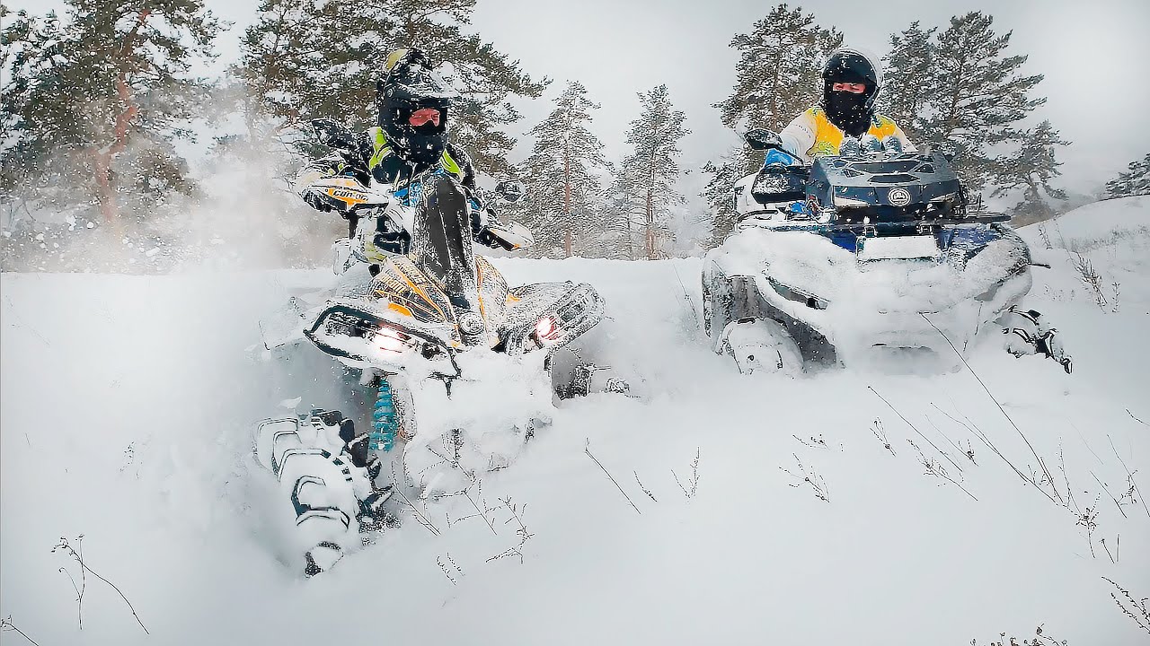 На квадроциклах по глубокому снегу | Покатушка на новом CF MOTO X1000