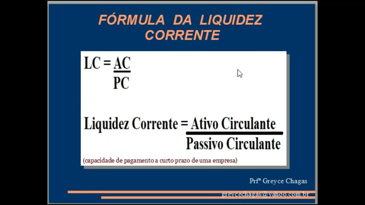 COMO CALCULAR E ANALISAR A LIQUIDEZ CORRENTE DE UMA EMPRESA