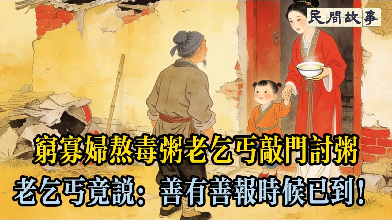 窮寡婦熬毒粥，老乞丐敲門討粥，老乞丐竟說：善有善報，時辰已到！#民间故事 #故事頻道 #听书 #民間故事 #有聲書 #說書 #睡前故事 #情感