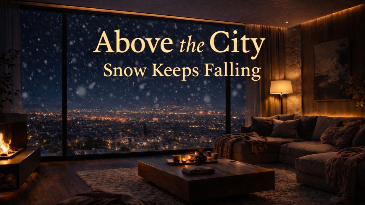 Above the City While Snow Keeps Falling | Cozy Night Lofi – 6 Hours