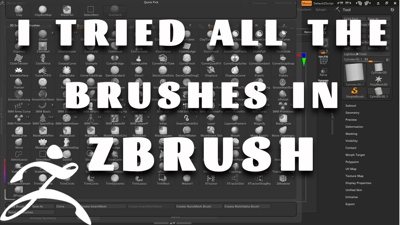 ZBRUSH 2021 | The Only Brushes You'll Ever Need in ZBrush as a Beginner