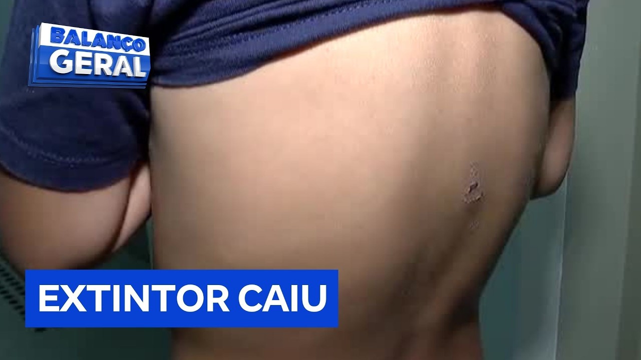 Extintor cai de suporte nas costas de menino de 7 anos em condomínio em Caieiras (SP)