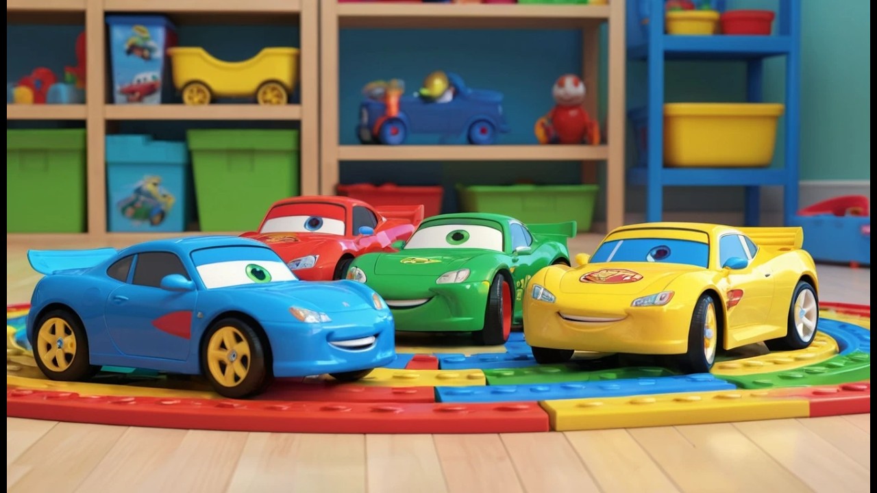Four Little Toy Cars Drift Drift Drift | Race Car Song & Nursery Rhymes for Kids
