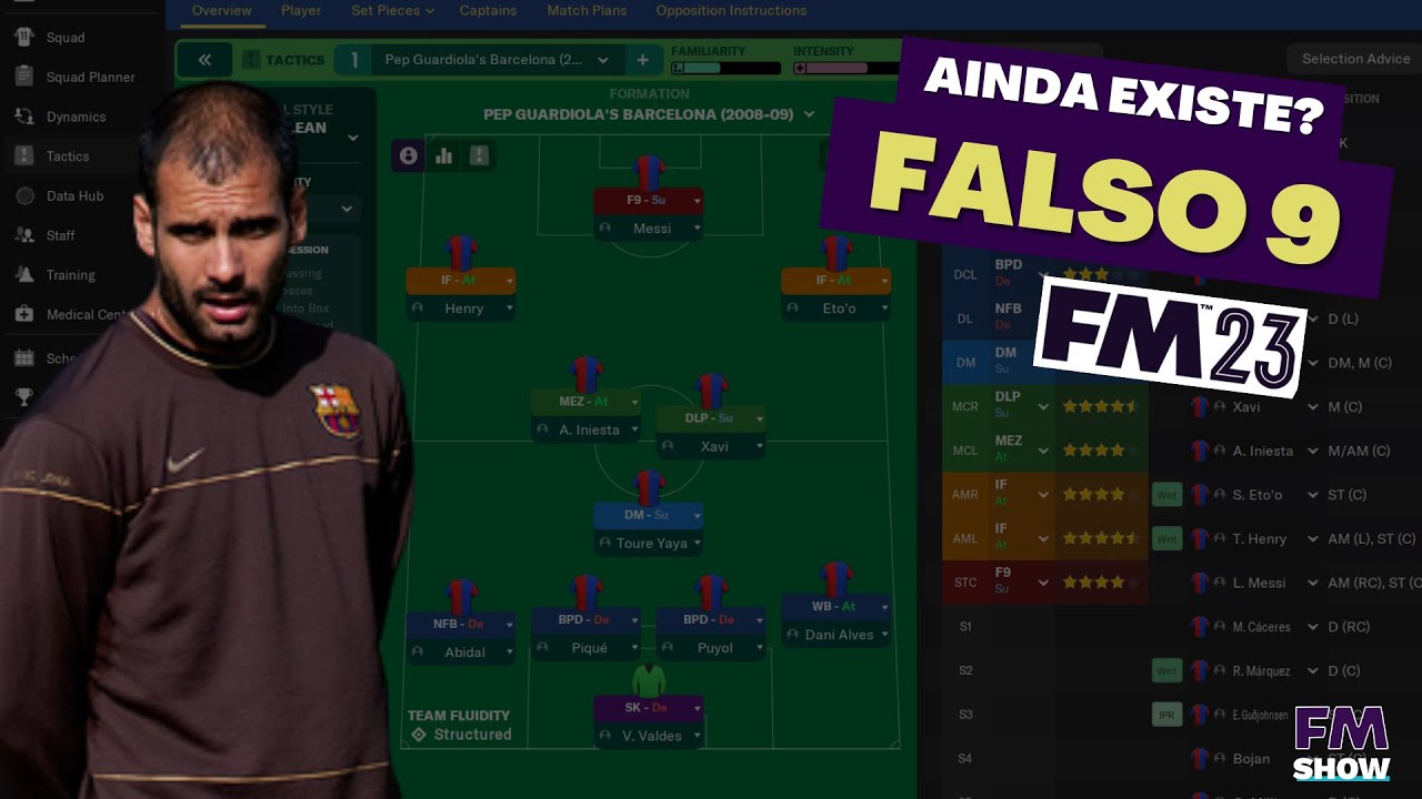 TÁTICA FALSO 9 | Ainda Existe? |  Formação falso 9 Barcelona 08/09 no Football Manager 2023