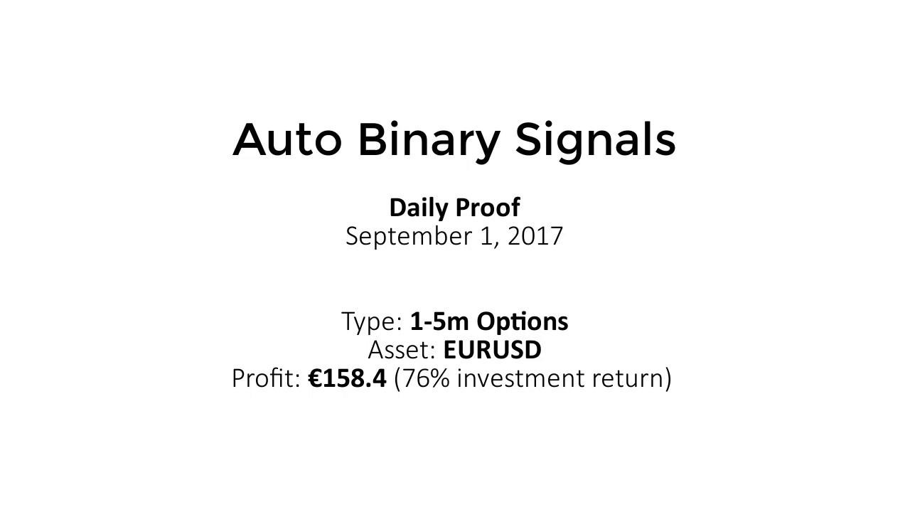 Auto Binary Signals (Main ABS) Video 2 Live Trading - September 1st 2017
