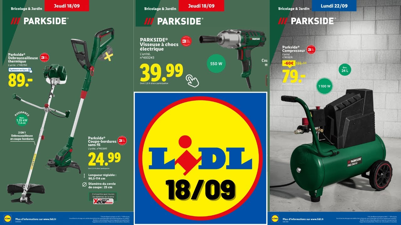 catalogue LIDL du 18 septembre 2025 ✅ Arrivage bricolage PARKSIDE 🛠  Promos jardinage & auto/moto 🔥