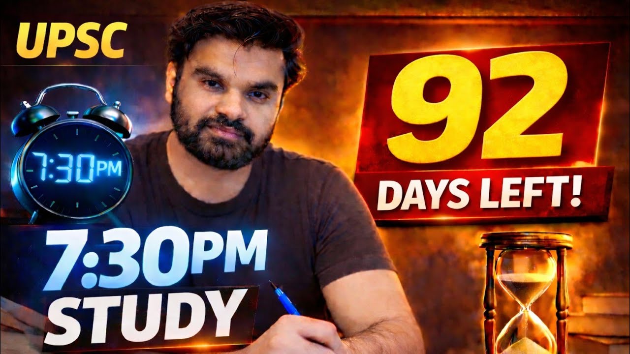 Last Day 93 | UPSC 2026 Live Study | Evening 7:30 PM Session | UPSC SSC PCS Preparation #upsc #live