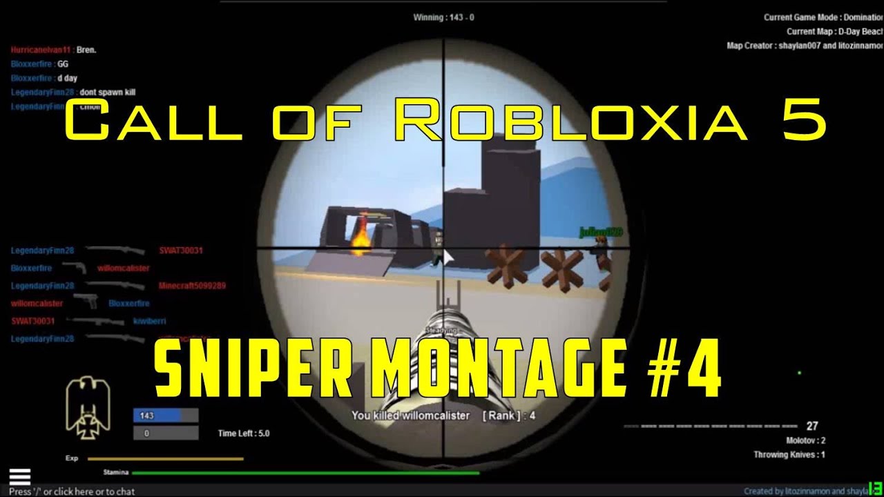 100 VIDEOS SPECIAL!!! | Sniper Montage #4 | Call of Robloxia 5 - Roblox at War