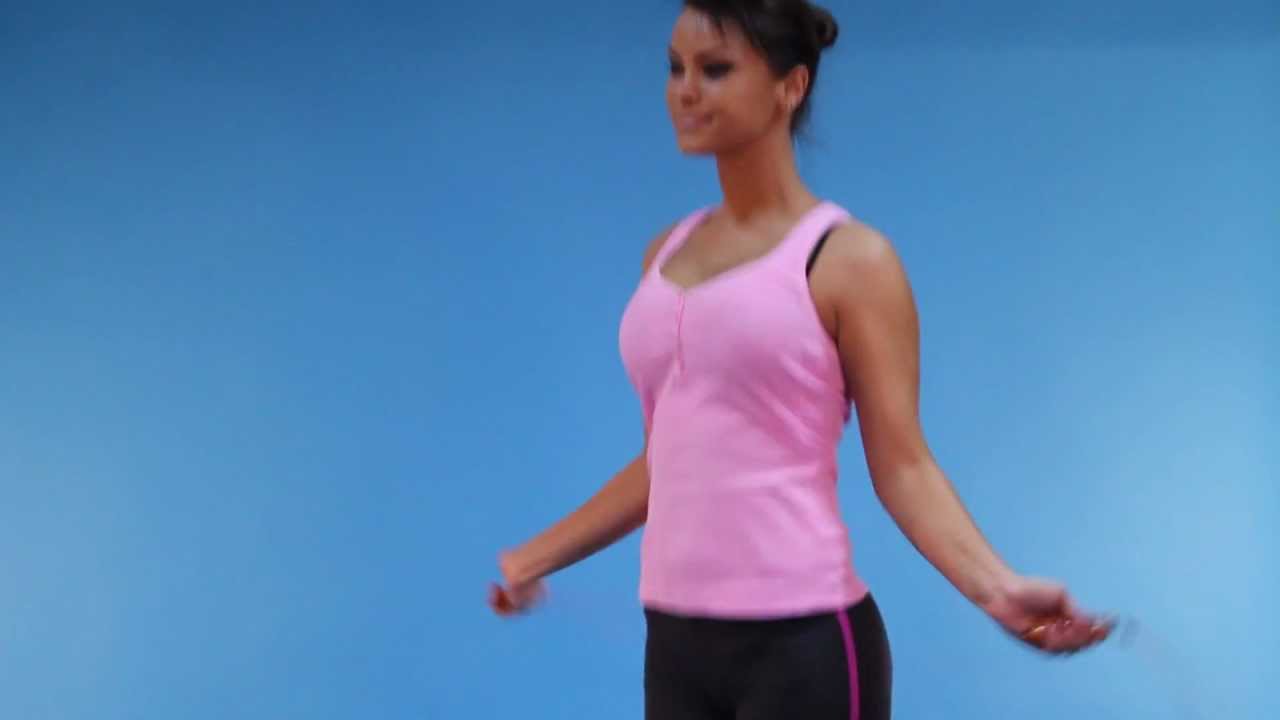 Fitness girl preview on blue screen (download Full HD for FREE!)