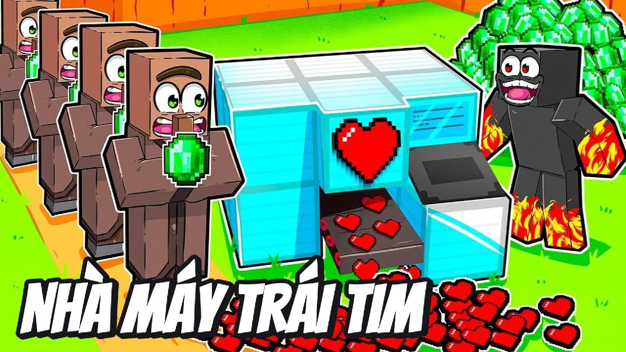 Thử Thách Xây Dựng Nhà Máy Trái Tim Và Trở Thành Tỷ Phú Trong Minecraft Siêu Bất Ổn 🤣