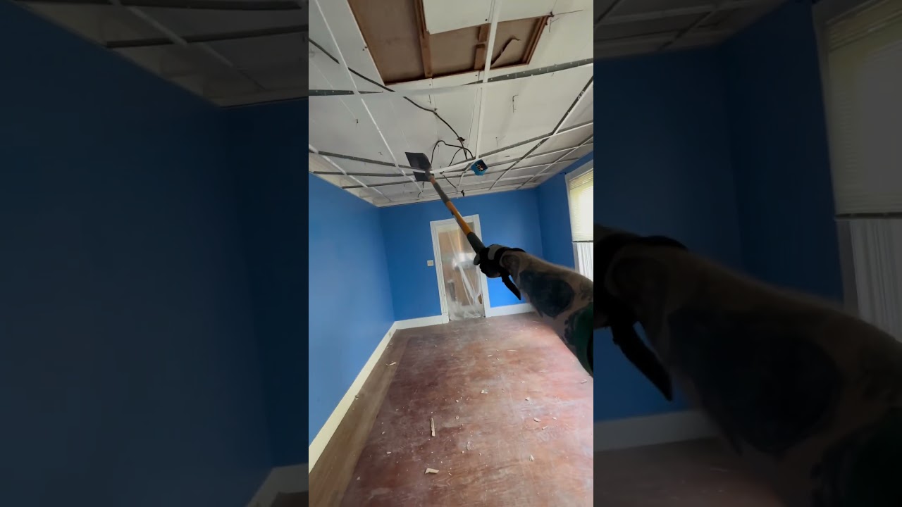 Drop Ceiling Dropping #diy #remodel #satisfying