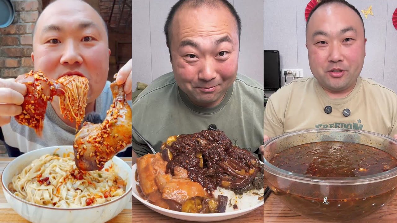 Mukbang # Part 185: Eat Sea Conch pig brain 🧠 belly pork bone head pig #noodles #pork #cooking #food