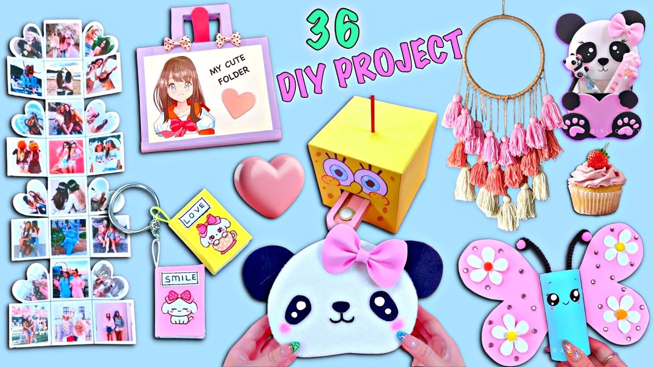 36 DIY - Easy and Cheap DIY Projects You Can Do at Home - Room Decor, Stationery, Paper Crafts...