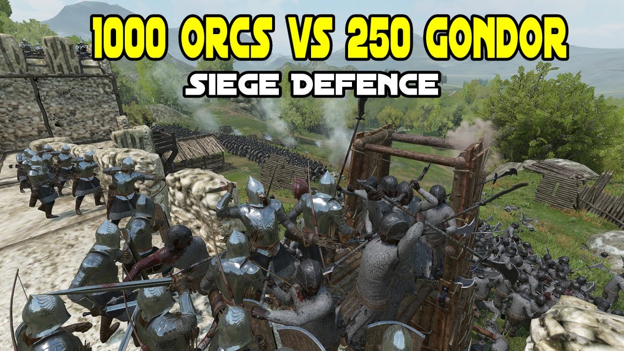 1000 Orcs vs 250 Gondor Siege Defence - Mount & Blade 2: Bannerlord