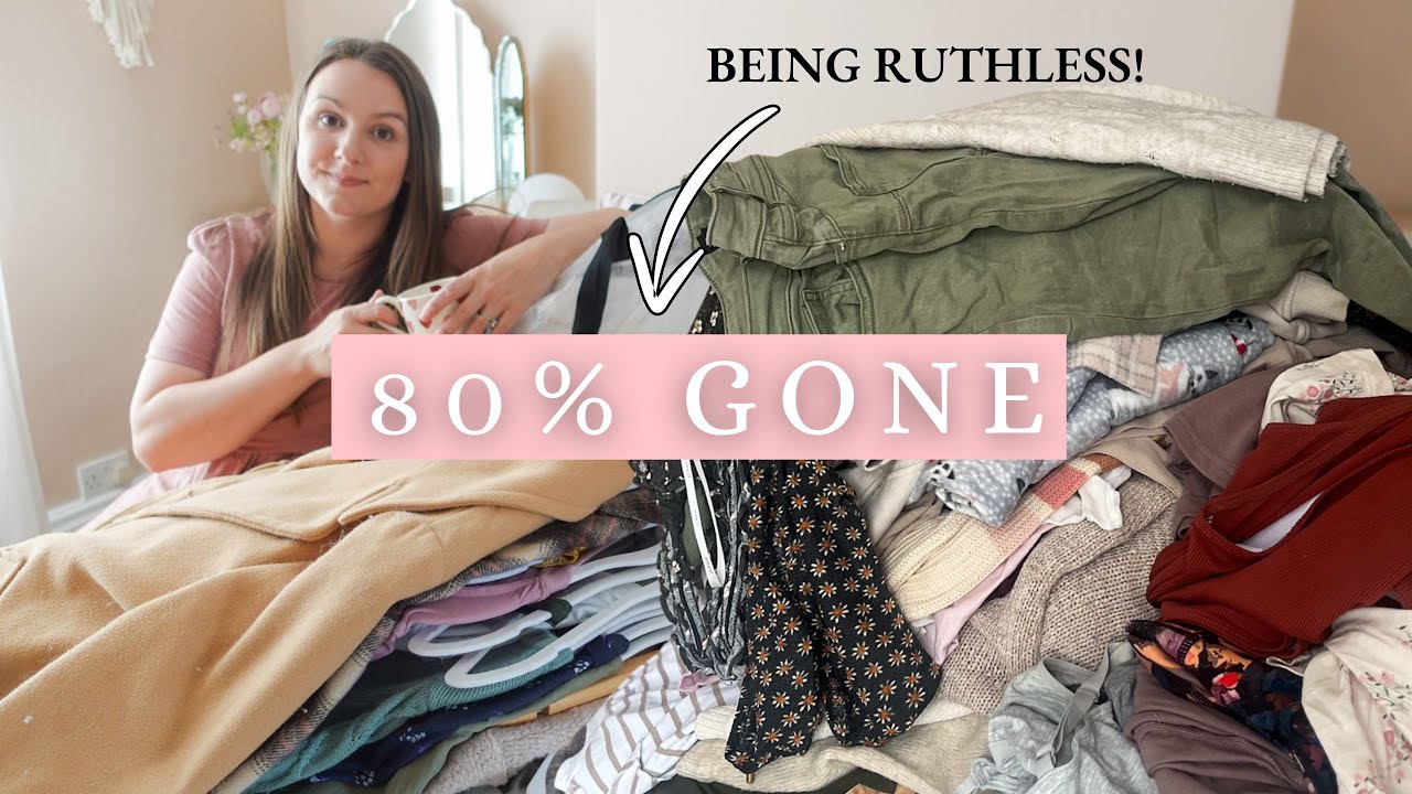 HUGE Wardrobe Declutter | decluttering 80% of my clothes, postpartum body image chat, minimalism