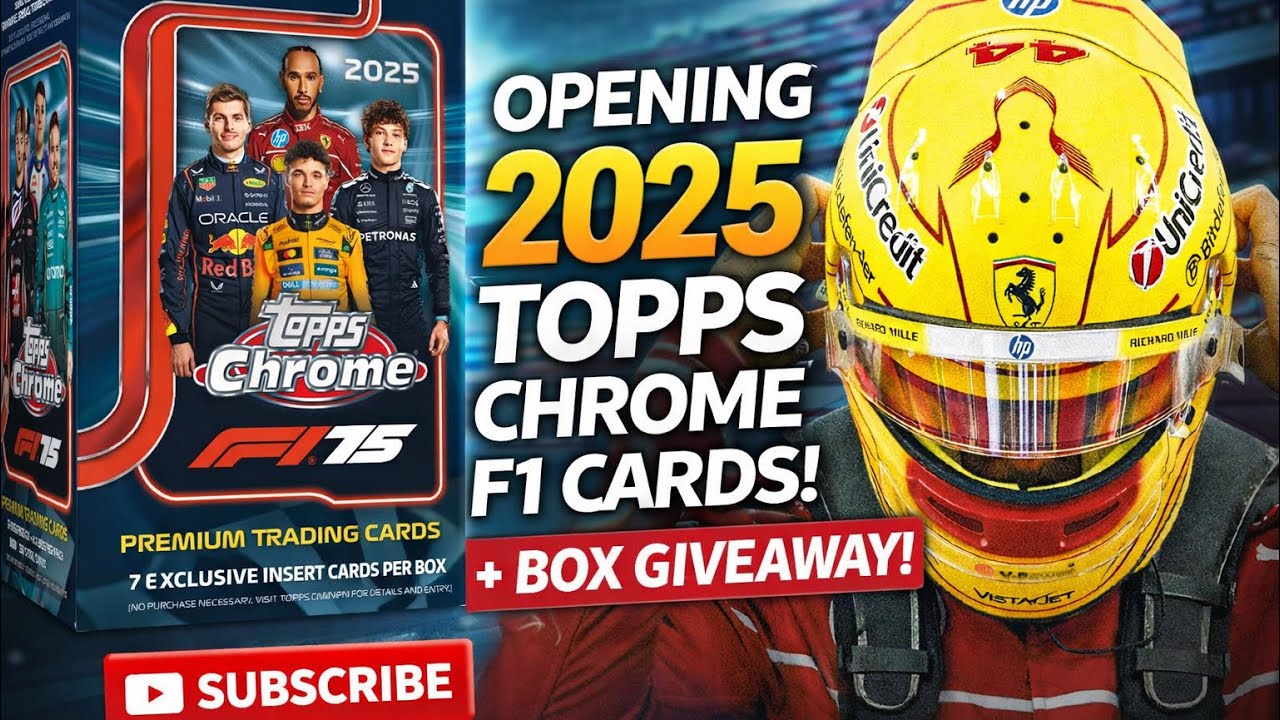 2025 Topps Chrome F1 Opening + BOX GIVEAWAY! 🔥 Formula 1 Cards, Hits & Inserts