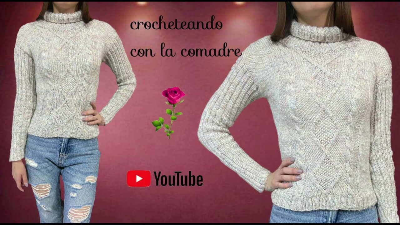 como hacer hermoso suéter parte #1 dos agujas