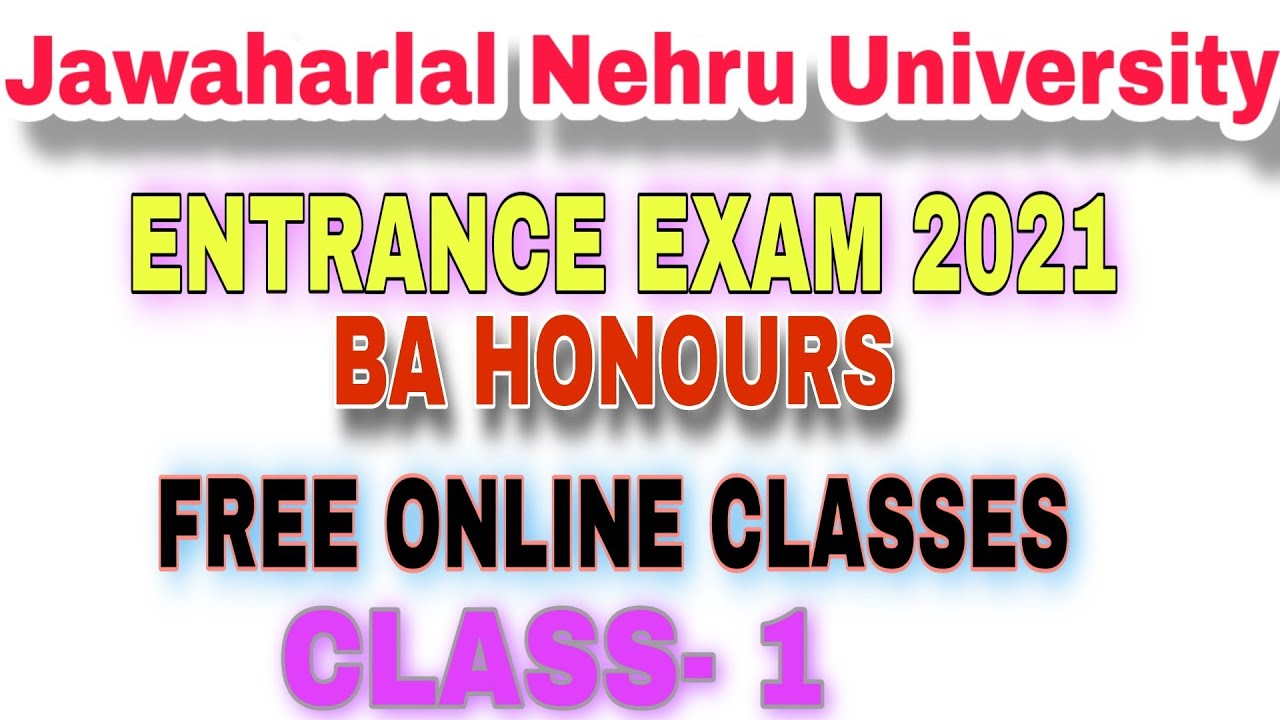 Jnu Entrance 2021 Ba Honours Free Online Class Part 1 || Education Jone Online Classes For JNUEE