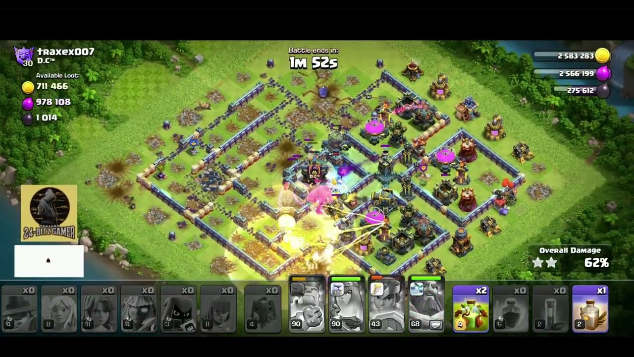 TH16 vs TH17 RootRider Attack Strategy🔥Easy 3-Star | Clash of Clans | #rootriderstrategy #th16attack