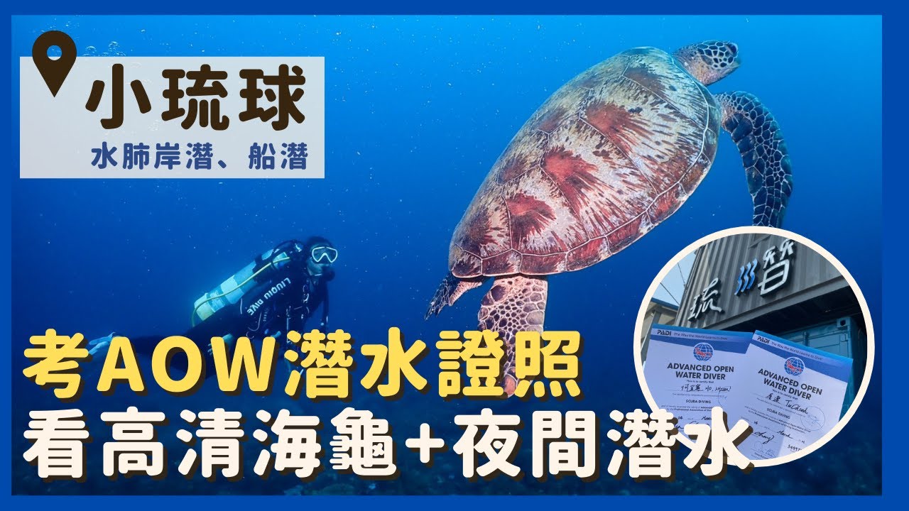 小琉球潛水考AOW證照，海龜伴游、夜間潛水初體驗▶小琉球旅遊EP06｜屠潔’s迷路旅行