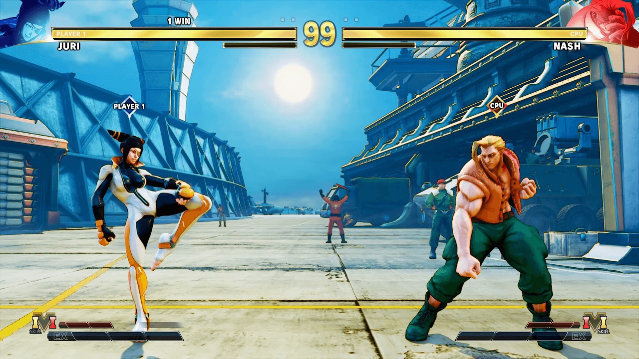 Juri vs Nash (Hardest AI) - Street Fighter V.