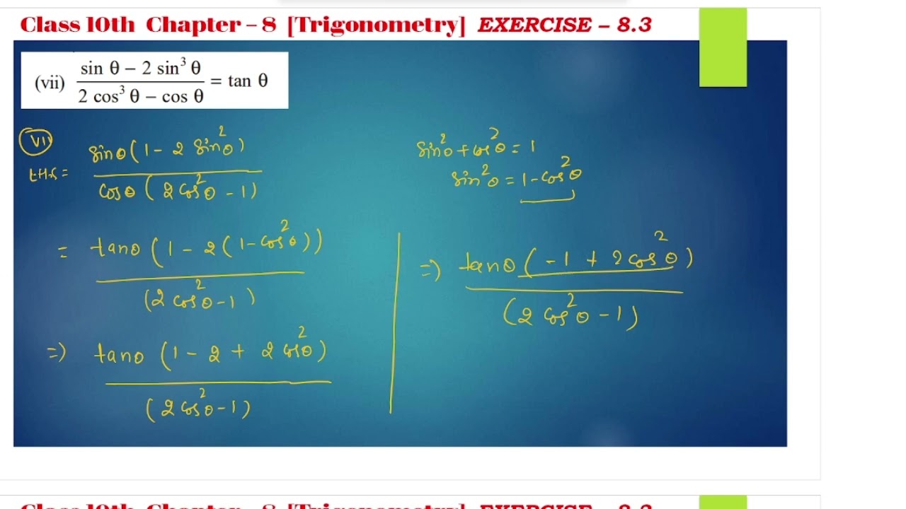 Class 10th Trigonometry exercise 8.3 part 3