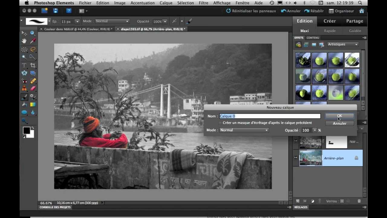 Mettre de la couleur dans une photo noir et blanc avec Photoshop Elements
