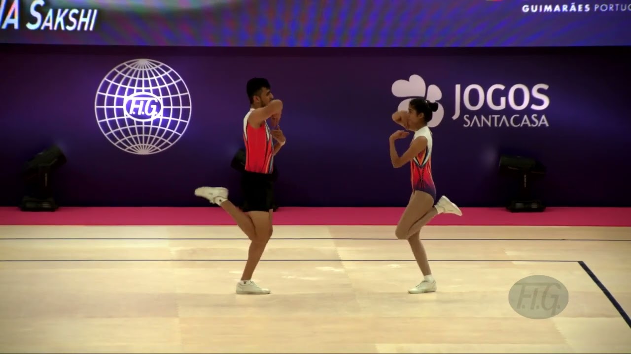 India 1 (IND) - 2022 Aerobic Worlds, Guimaraes (POR) - Mixed Pair Qualifications