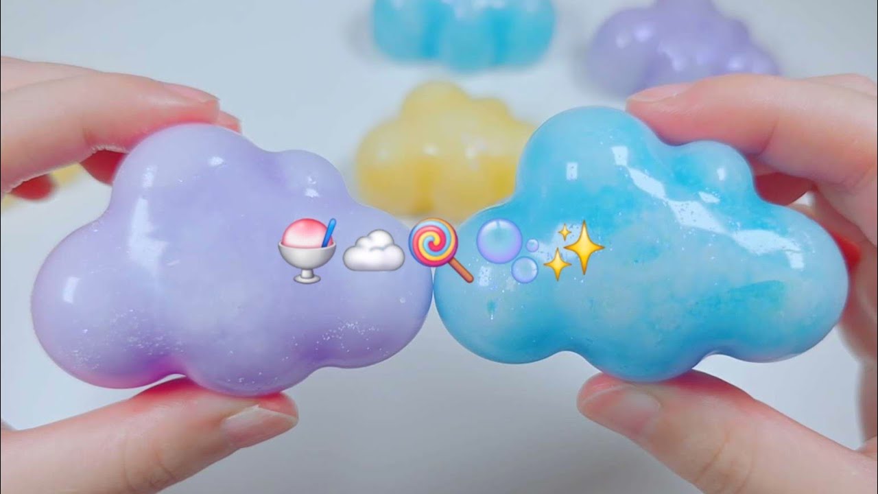 ☁️ Cotton Candy Cloud Slime ASMR 1 hour loop | 솜사탕 구름 슬라임 1시간 루프 ☁️✨️ #slime #asmr 